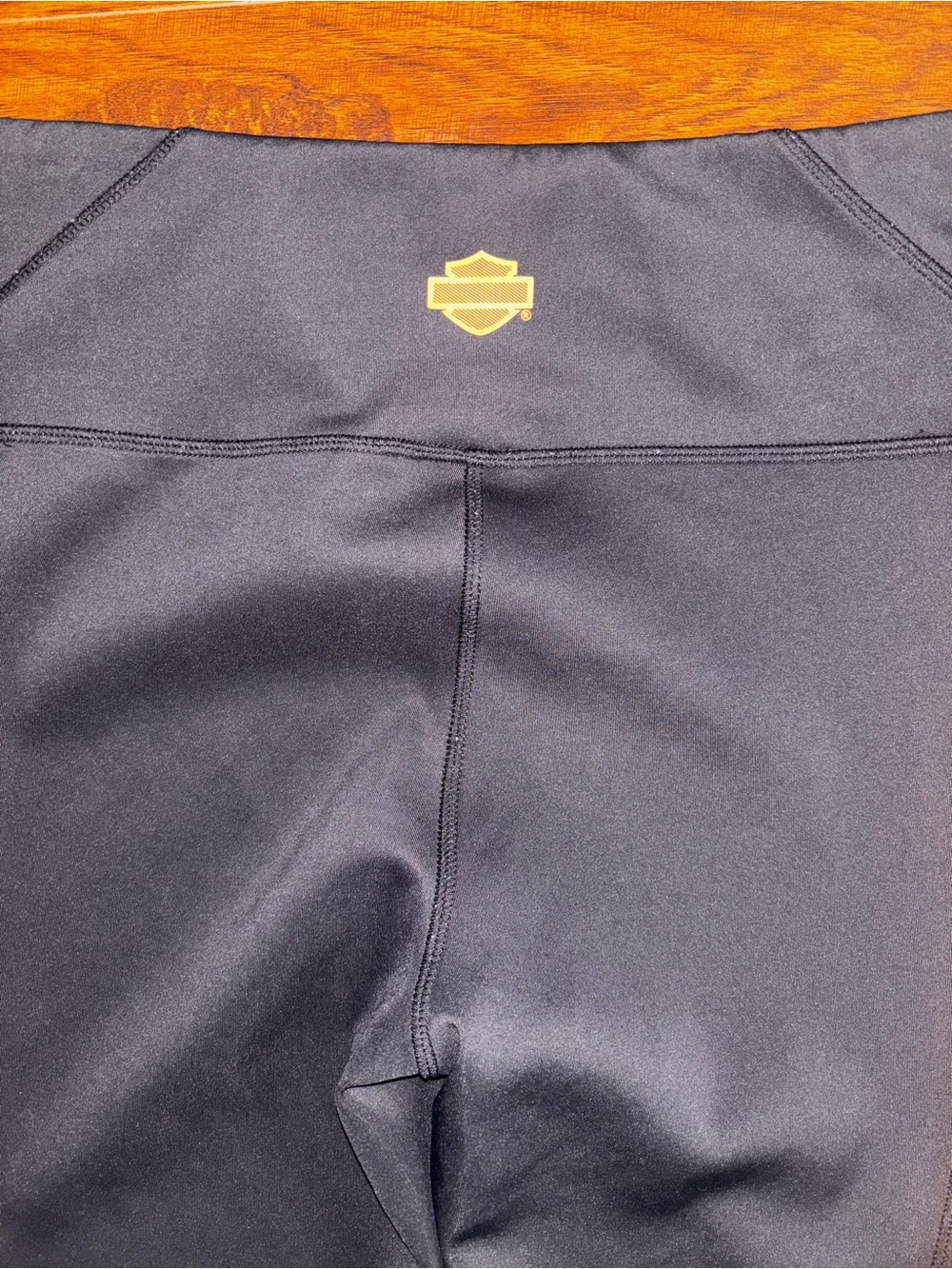 Harley-Davidson Genuine Motorclothes Colorblock Black Leggings Orange White Logo - Picture 9 of 9